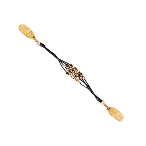 DuCee Flexibility Bracelet | Classic Cassette in Golden Bronze | Black Band with Gold Findings | Single